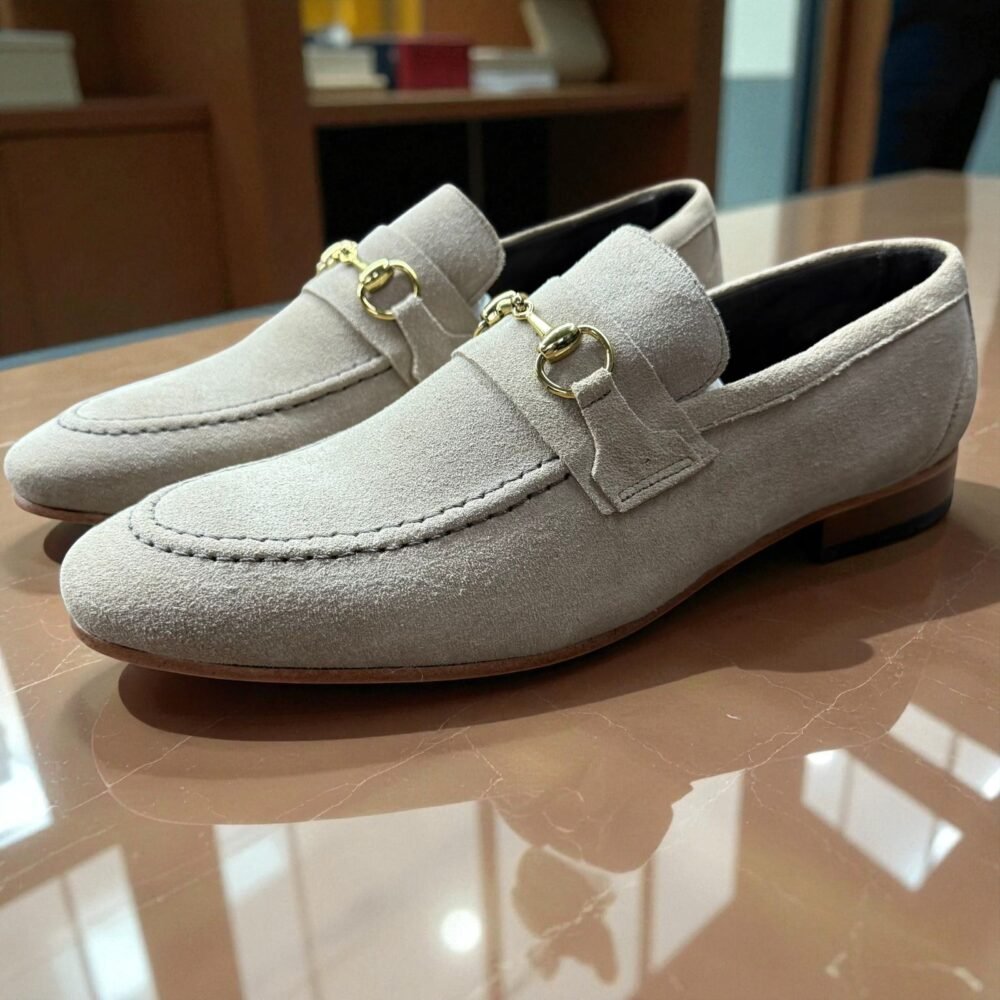 Loafer GG Perez Camurça Cinza