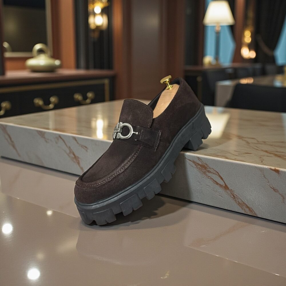 Loafer FG APlatform Camurça Café